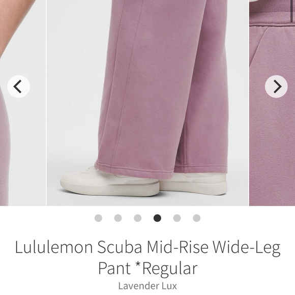 Lululemon Scuba Mid-Rise Wide-Leg Pant *Regular (Lavender Lux, Size M) - Picture 4 of 15